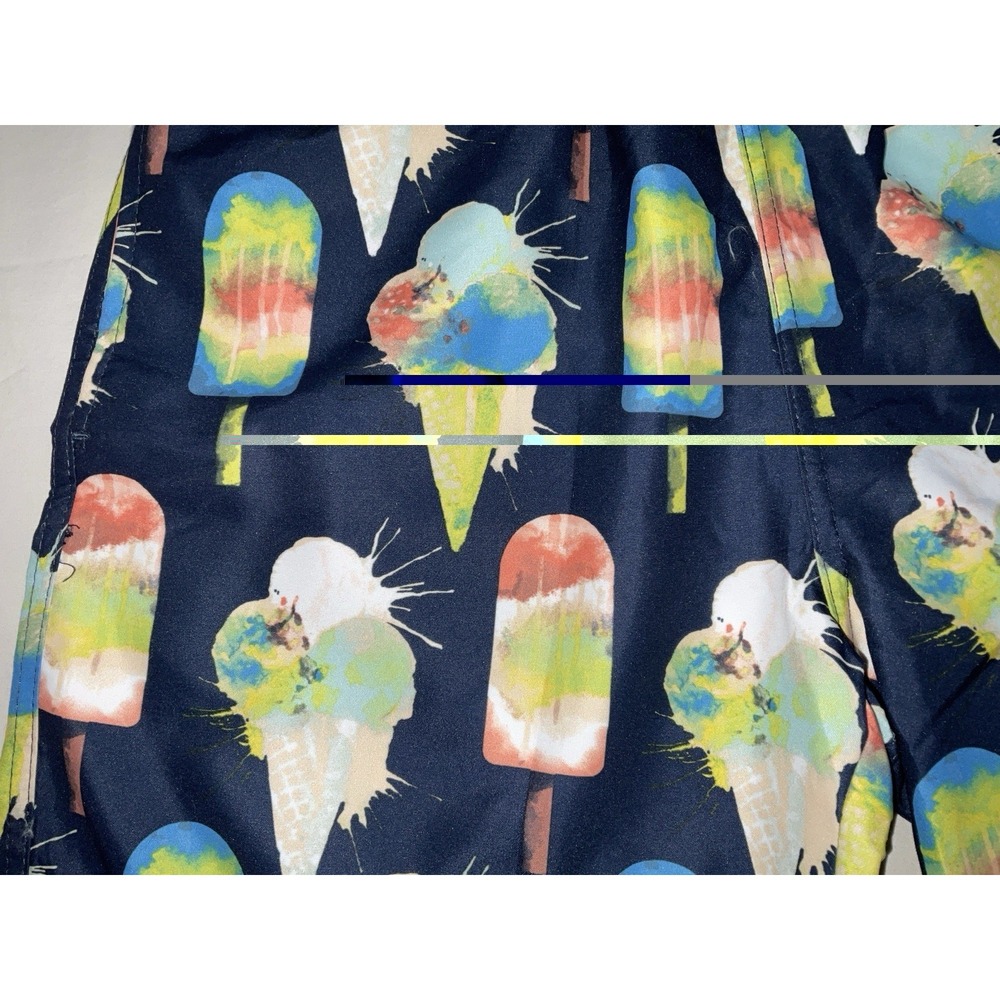 NWT Men's U.S. Surf Club Oahu, Hawaii Ice Cream‎ Cone Lined Swim Trunks - Small - Picture 2 of 7